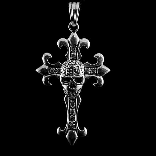 Kreuz mit Totenkopf Motiv Anhänger Death Cross Christian - .de